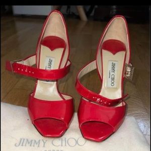 Jimmy choo peep toe sandals. Fuschia.